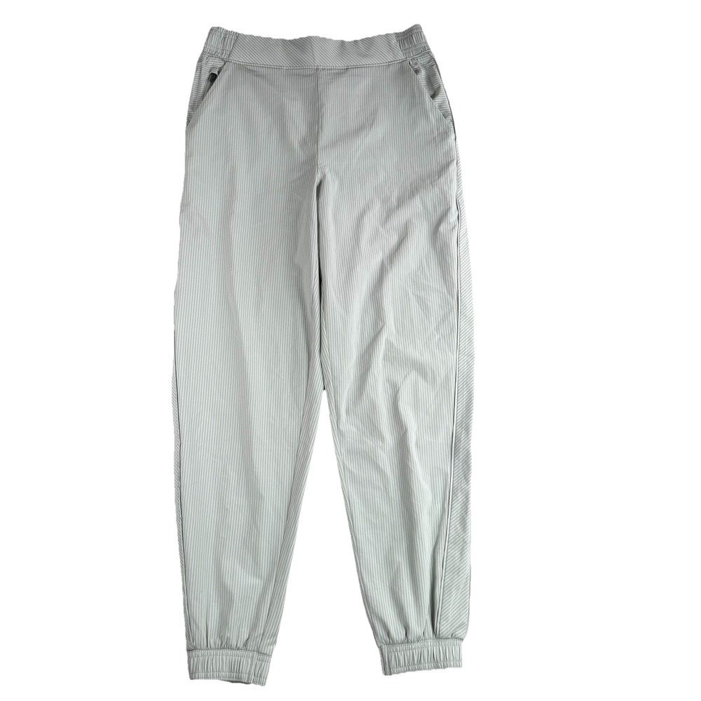 Athleta Brooklyn Textured‎ Jogger City Stripe Pants Womens 6 Pull On Zip Pockets